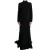 Lange Mouwen Gown Zwart Crêpe