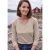 Shirt met 3/4-mouwen en V-hals