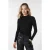 EsQualo Sweater Top Fancy Rib Basic Knit Black