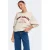 JDY oversized trui met borduursels en print – beige/rood