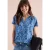 Cecil Dames Shirt met gespleten hals en paisleypatroon in Blauw