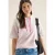 Cecil Dames Sweater met korte mouwen, capuchon en strepen in Roze