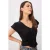TRENDYOLMİLLA Dames Zwart Effen Kort Getailleerd Blouses