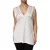 PINKO Witte Zijde Mix Kant Afwerking Mouwloze V-Hals Dames Top