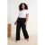 Trendyol Curve Dames Zwart Effen Wijde pijp Hoge taille Grote maten Jeans