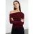 TRENDYOLMİLLA Dames Bordeaux Effen Lang Getailleerd Blouses