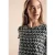 Street One Dames Materiaalmix T-shirt in Zwart