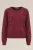 WE Fashion – Dames sweater met embroideries – Regular fit – Bordeauxrood – Katoen –