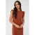 Kaffe midi jurk terra