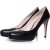 zwarte leren plateau pump