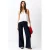 MANGO TEEN wide leg jeans met krijtstreep – donkerblauw