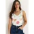 Bloemige U-hals Mouwloze Top