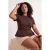 Trendyol Curve Dames Bruin Effen Kort Peplum Grote maten Blouses