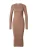 A LOT LESS Gebreide jurk ‘Valerie’  lichtbruin