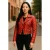 Dames rode cropped Brando leren bikerjack – Durban