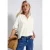 Street One Dames Seersucker blouse met gespleten hals in Wit