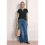 Shirt met gespleten hals en satijnen details