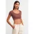 Dames Geribbelde Crop T-shirt