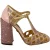 Kristallen Tstrap Pumps Goud Roze