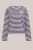 WE Fashion – Dames oversized gestreept T-shirt met print – Oversized – Donkerpaars – Katoen –
