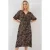 V-hals Midi-jurk met Touwtjessluiting
