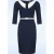 Lori Pencil jurk in navy en wit