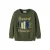 NAME IT MINI rechtvallende sweater met patches en print – donkergroen