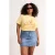 Trendyol Curve Dames Geel Grafisch Kort Relaxed fit Grote maten T-shirts
