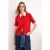 TRENDYOLMİLLA Dames Rood Colorblock Kort Regular fit Blouses