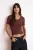 TRENDYOLMİLLA Dames Bruin Effen Kort Getailleerd Blouses