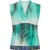 Mouwloze top met V-hals in aquakleurige slangenprint