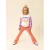 LOOXS little gebloemde flared broek koraalrood