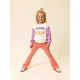 LOOXS little gebloemde flared broek koraalrood