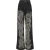 Mesh Strass Denim Trousers Skater Fit Ripped