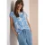 Shirt met hangende schouder en print