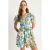 Geprinte V-hals Cut Out Midi Jurk
