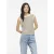 Vila Vimalu rib sl o-neck knit top ecru dessin