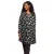 Zizzi Plus Size A-lijn jurk met ruches – zwart/wit