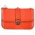 Valentino Medium Rockstud Glam Lock Flap Tas in Oranje Leer