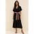 Midi-jurk met contrasterende riem