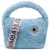 Bimba y Lola S Blue Fur Hobo Bag