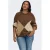 ONLY CARMAKOMA Plus Size gebreide geruite trui met wol – bruin