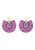 IZIA Oorbellen  lichtblauw / magenta / neonroze