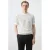 Mango Man regular gestreept T-shirt gebreid ecru