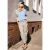 Street One Studio Dames Mid Waist barrel leg hose in Loose Fit in Beige