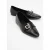 Zarina Puntige Teen Leren Platte Schoenen Dames