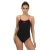 Speedo Muscleback badpak met smalle bandjes voor dames, zwart-roze