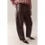 Lois imitatieleren barrel broek – donkerbruin