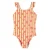 WE Fashion badpak met ruches oranje/wit/roze
