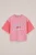 WE Fashion – Meisjes oversized T-shirt met print – Oversized – Felroze – Katoen –